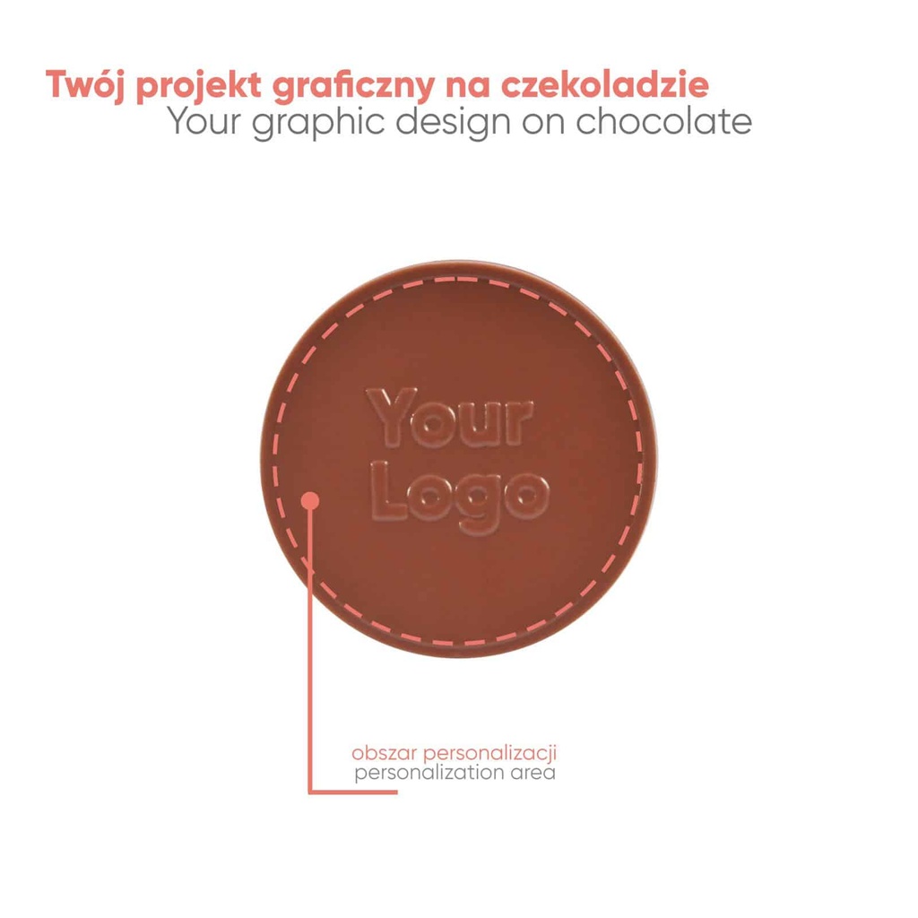 CZEKOLADOWY KSZTAŁT CHOCO4MAT MINI KOŁO - czekolada mleczna bez cukru (33% kakao)