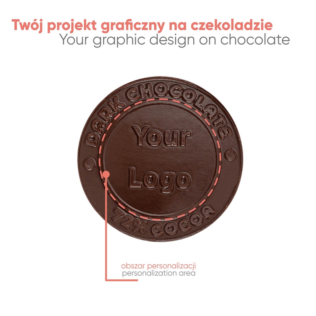 CZEKOLADOWY KSZTAŁT CHOCO4MAT MINI MEDAL CHOCOLATE EXPERT - czekolada mleczna bez cukru (33% kakao)