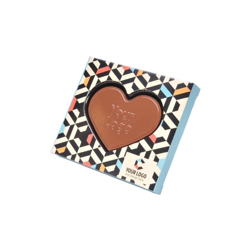 CZEKOLADOWY KSZTAŁT CHOCO4MAT MINI SERCE - czekolada karmelowa Gold (30% masła kakaowego), czekolada mleczna z miodem (33% kakao), czekolada mleczna bez cukru (33% kakao), czekolada Fairtrade (mleczna 33% lub deserowa 72% kakao)