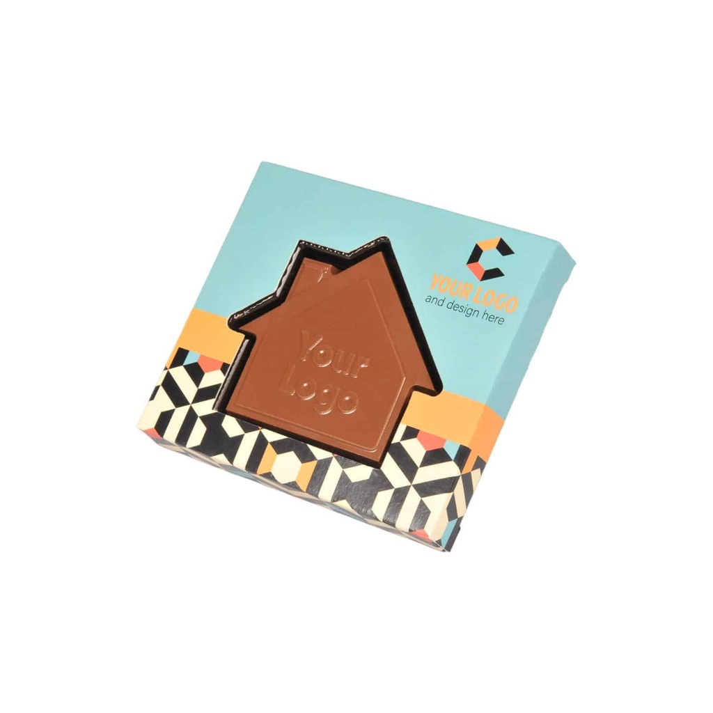 CZEKOLADOWY KSZTAŁT CHOCO4MAT MINI DOMEK - czekolada mleczna bez cukru (33% kakao)