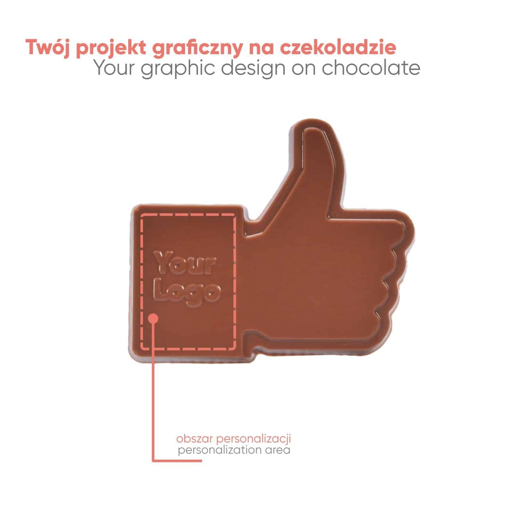 CZEKOLADOWY KSZTAŁT CHOCO4MAT MINI I LIKE IT - czekolada mleczna (33% kakao), czekolada biała (27% masła kakaowego), czekolada deserowa (57% kakao), czekolada deserowa (72% kakao), czekolada rubinowa (33% kakao)