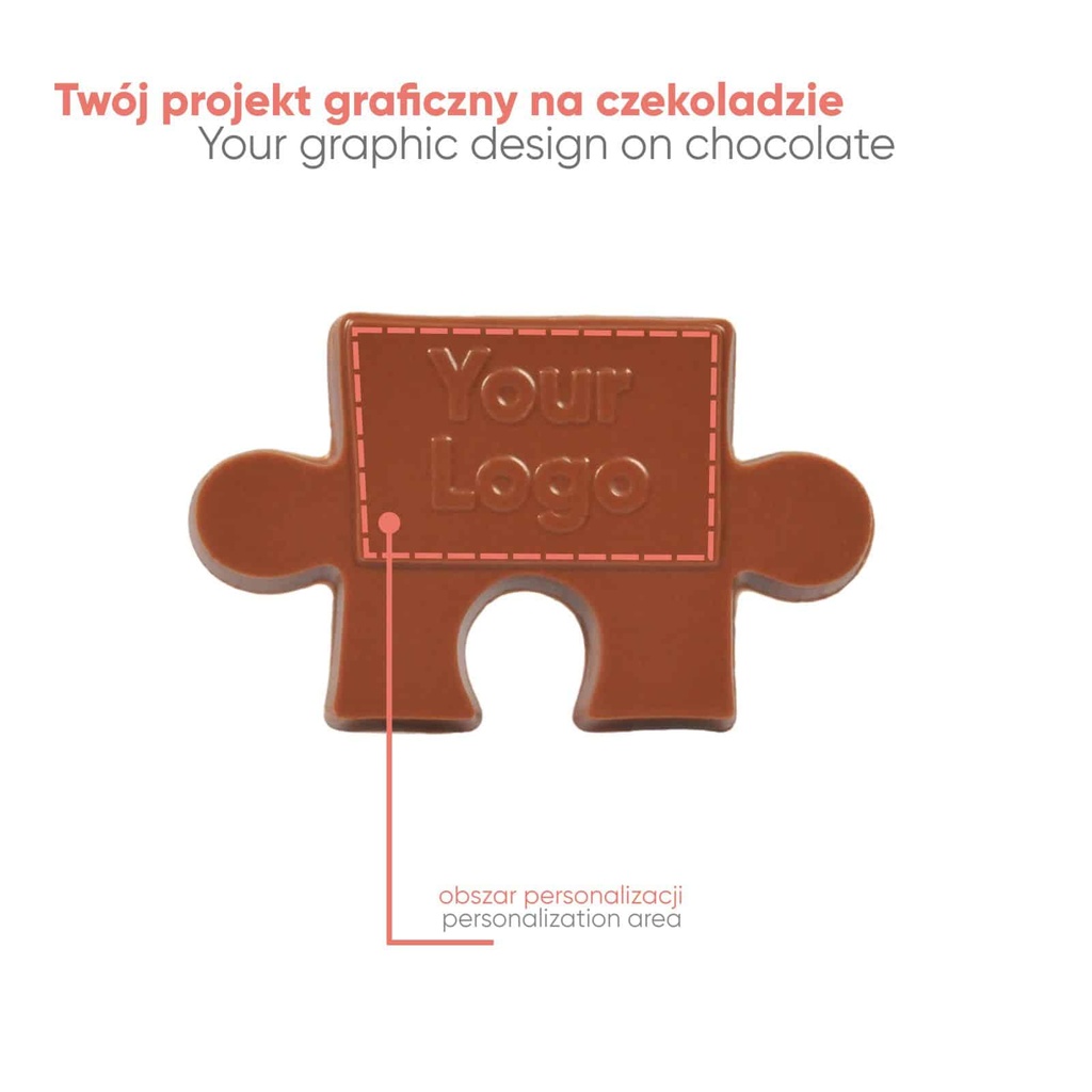 CZEKOLADOWY KSZTAŁT CHOCO4MAT MINI PUZZEL - czekolada mleczna (33% kakao), czekolada biała (27% masła kakaowego), czekolada deserowa (57% kakao), czekolada deserowa (72% kakao), czekolada rubinowa (33% kakao)