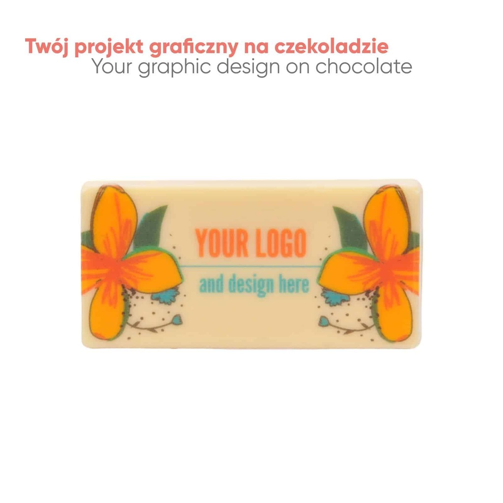 CZEKOLADOWY KSZTAŁT CHOCO4MAT MINI KARTKA Z KALENDARZA PRINT - czekolada biała (27% masła kakaowego)