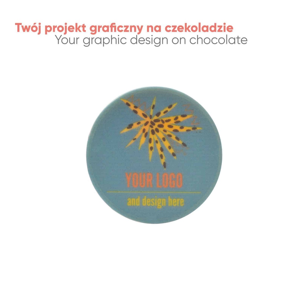 CZEKOLADOWY KSZTAŁT CHOCO4MAT MINI KOŁO PRINT - czekolada biała (27% masła kakaowego)
