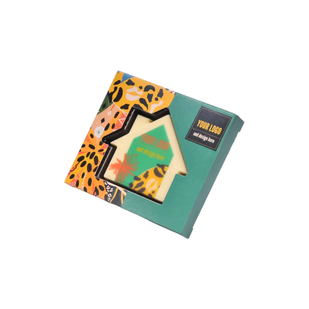CZEKOLADOWY KSZTAŁT CHOCO4MAT MINI DOMEK PRINT - czekolada biała (27% masła kakaowego)