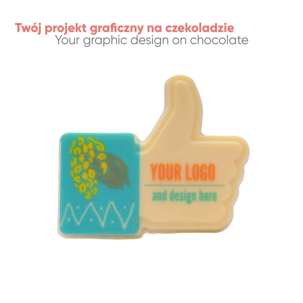 CZEKOLADOWY KSZTAŁT CHOCO4MAT MINI I LIKE IT PRINT - czekolada biała (27% masła kakaowego)