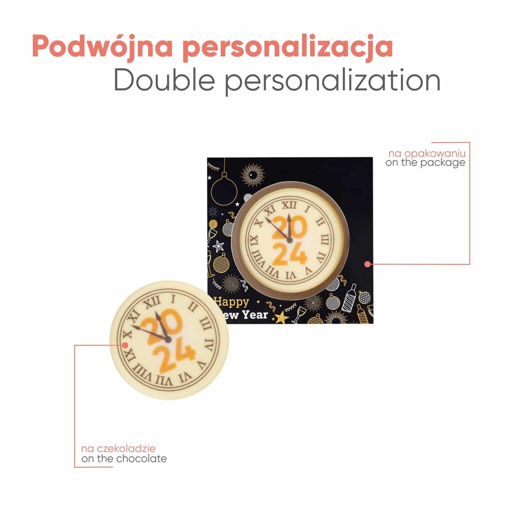 PRALINA Z NADRUKIEM CHOCO CIRCLE - czekolada biała (27% masła kakaowego) z nadzieniem z sycylijskich migdałów