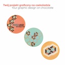 PRALINY Z NADRUKIEM CHOCO CIRCLE 6 SZT - czekolada biała (27% masła kakaowego) z nadzieniem z sycylijskich migdałów