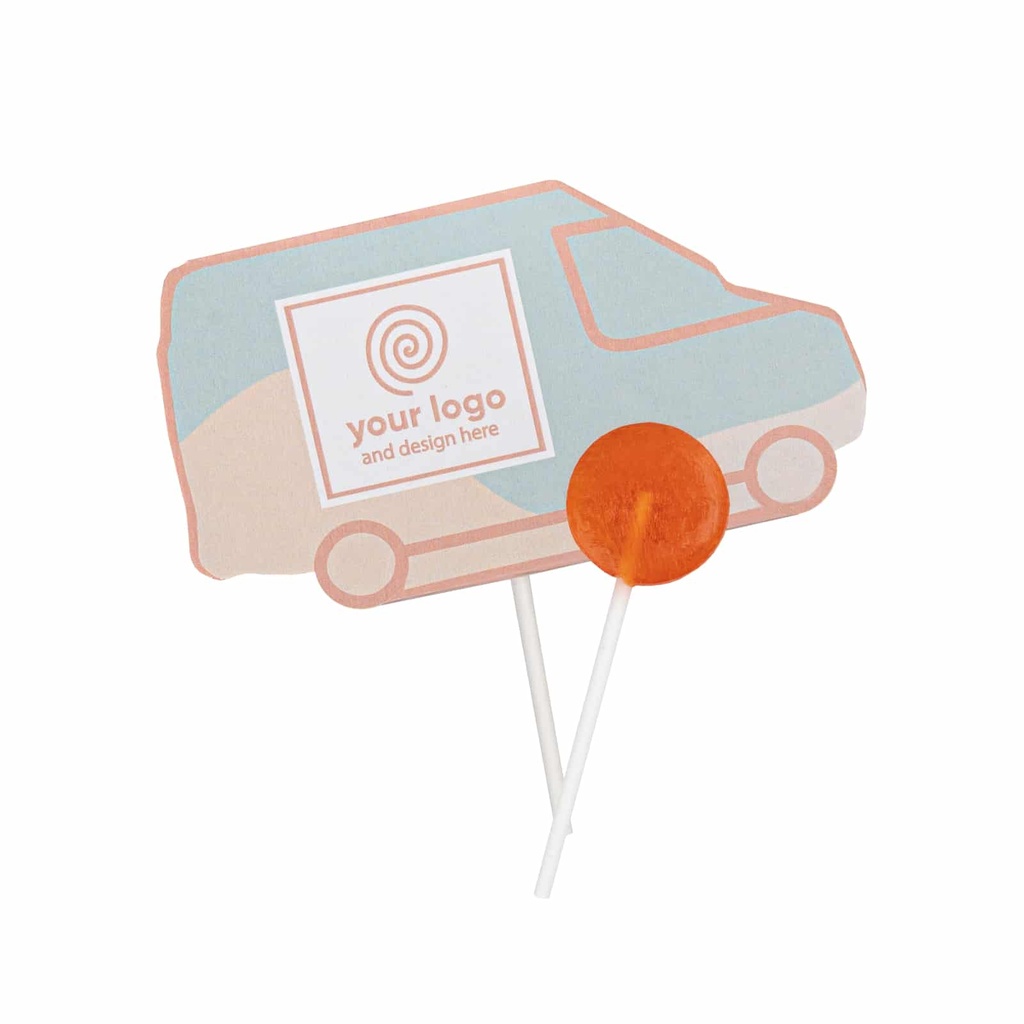 LIZAK OWOCOWY LOLLY HOLDER BUS - malina z cytryną (kwaśny), miętowy, cola, ice (barwiący język)
