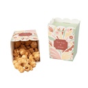 SŁODYCZE REKLAMOWE SWEET POPCORN CLASSIC BOX - popcorn w mlecznej czekoladzie lub popcorn w karmelowej czekoladzie lub popcorn w białej czekoladzie oprószony pyłem truskawkowym