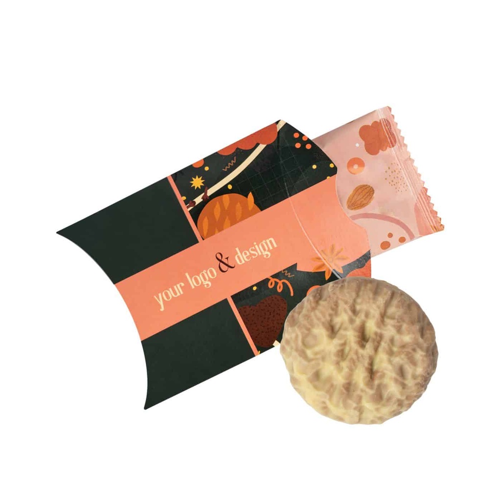 TORUŃSKIE PIERNIKI - PIERNIK Z LOGO PREMIUM PILLOW - piernik w gorzkiej czekoladzie z nadzieniem morelowym lub piernik w białej czekoladzie z nadzieniem czarna porzeczka