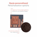 SŁODYCZE REKLAMOWE ADVERT CARD - CZEKOLADOWY MEDALIK CHOCOLATE EXPERT - czekolada deserowa (72% kakao), czekolada rubinowa (33% kakao rubinowego), złota karmelowa Gold (30% masła kakaowego), czekolada mleczna z miodem (33% kakao)