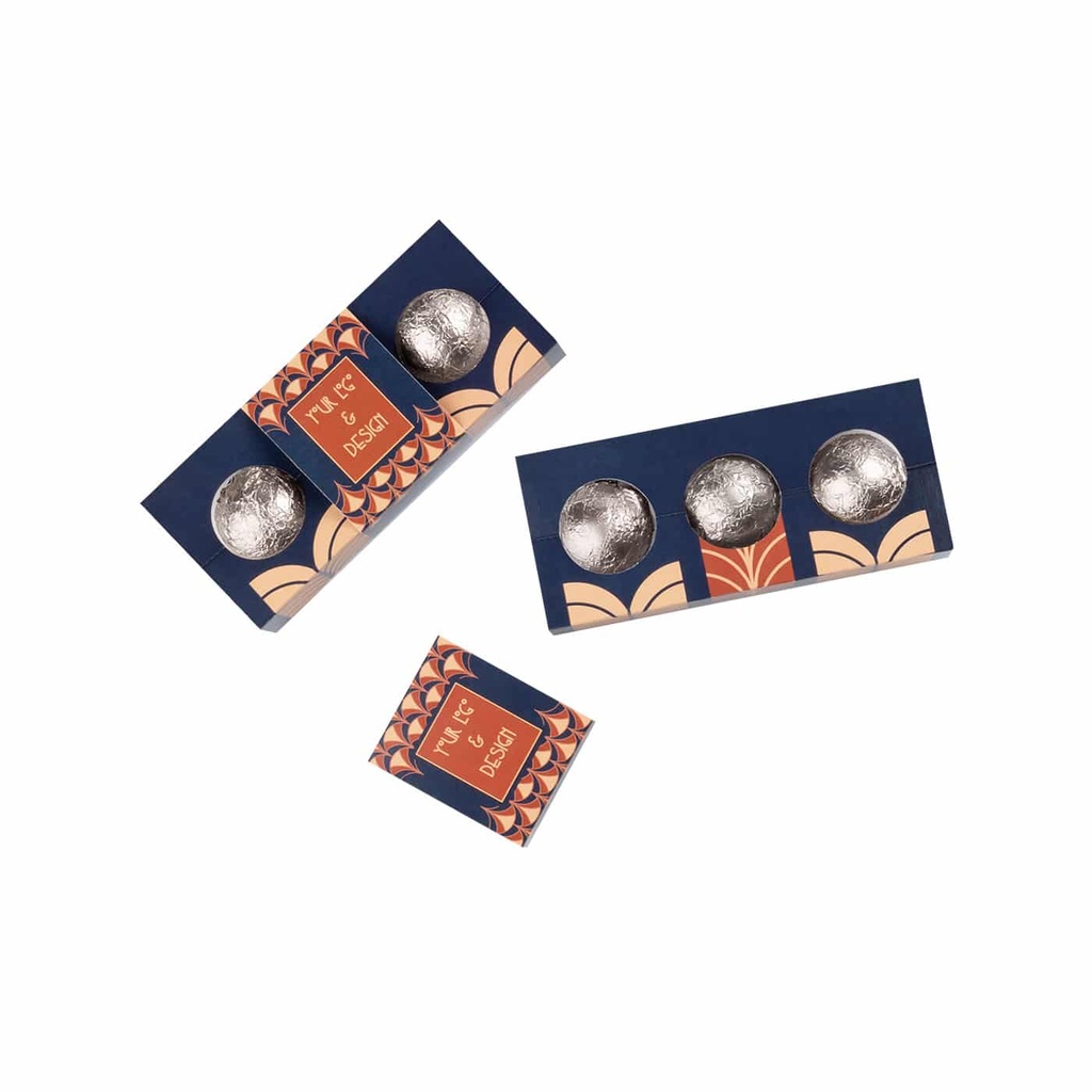 PRALINY SWEET SPHERE BOWTIE 3 SZT - czekolada mleczna (33% kakao) z nadzieniem z orzechów laskowych