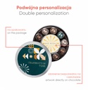 KOLEKCJA SWEET SPHERE CELEBRATION PRINT - praliny: miks smaków - czekolada mleczna (33% kakao) z nadzieniem z dodatkiem orzechów laskowych, orzechów włoskich, migdałów lub pistacji