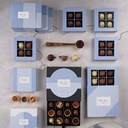KOLEKCJA CHOCOFINO 4 SZT - praliny filiżanki: czekolada mleczna (33% kakao) z nadzieniem kawowym z Baileys, czekolada biała (27% masła kakaowego) z nadzieniem matcha, czekolada deserowa (57% kakao) z nadzieniem z miętą