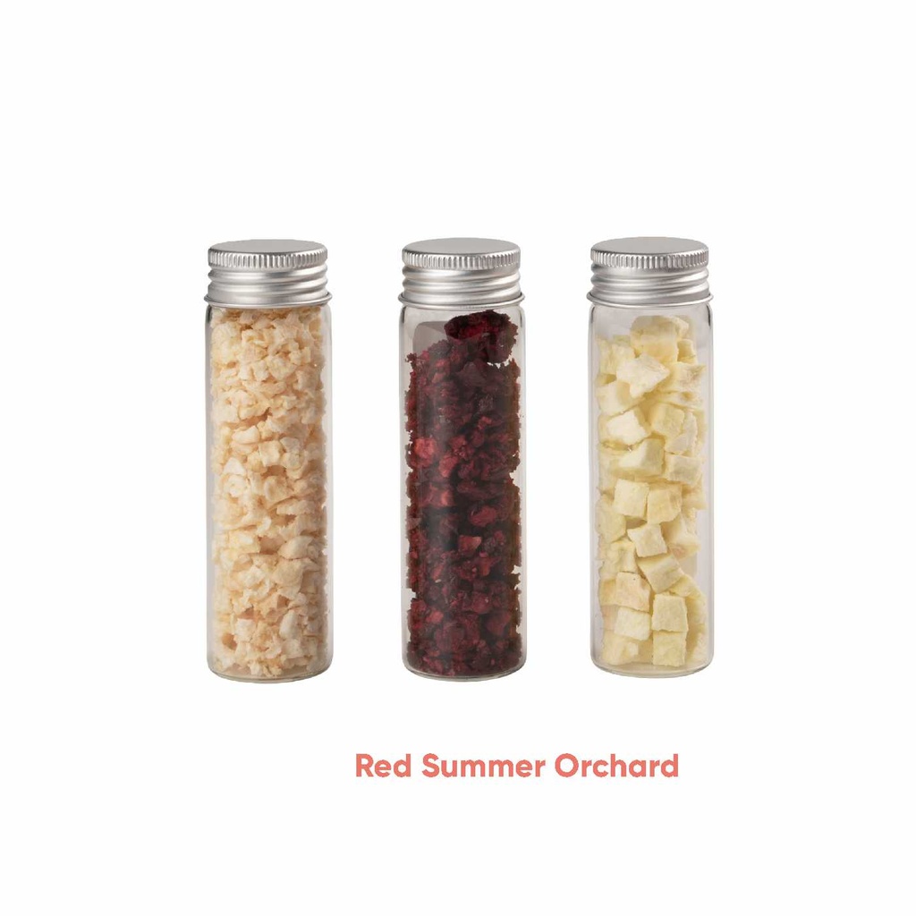 KOLEKCJA FRUIT TWIST MIDI TRIO - Red Summer Orchard - liofilizowana wiśnia, liofilizowana gruszka i liofilizowane jabłko