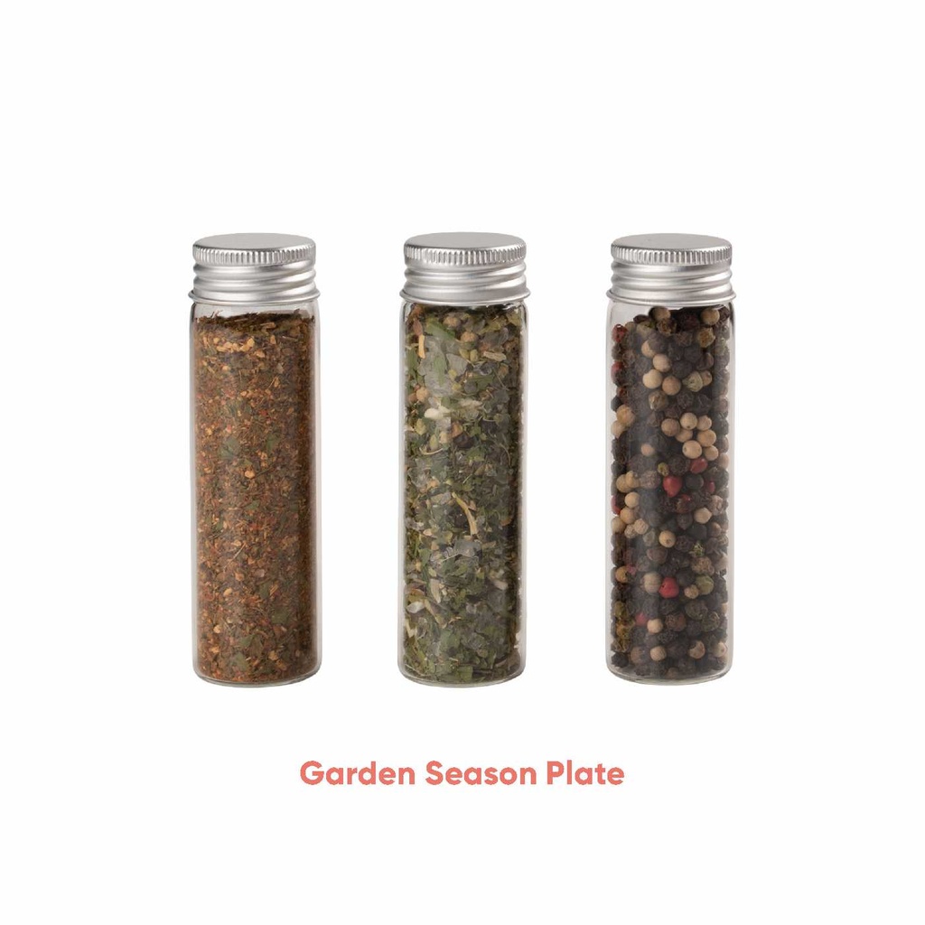 KOLEKCJA SAVORY TWIST MIDI TRIO - Smoked Summer Plate - przyprawa do grilla, pieprz kolorowy i sól chilli