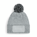 Czapka z pomponem i łatką - Heather Grey & Black