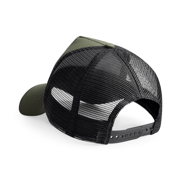 Czapka dziecięca trucker z siateczką - Olive Green & Black