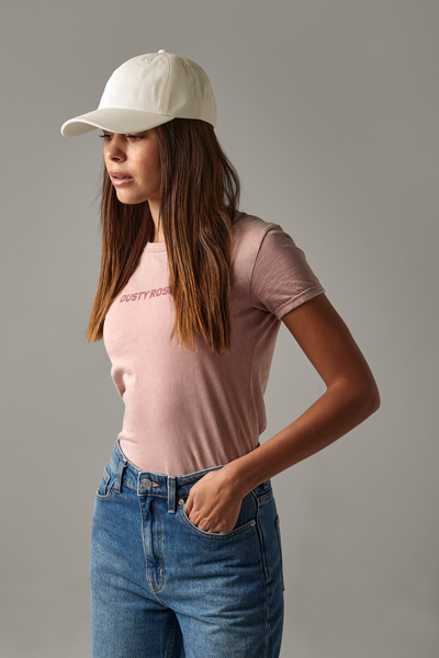 Bawełniana czapka z daszkiem 6-panelowa - Powder Pink