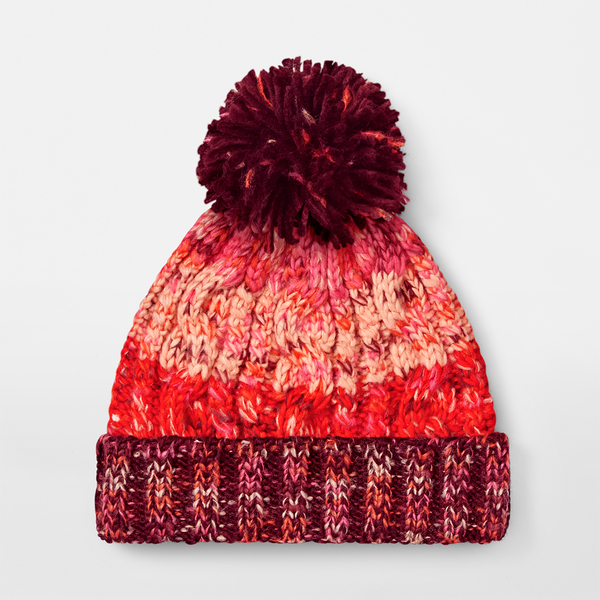 Czapka dzianinowa z pomponem - Cherry Sherbet