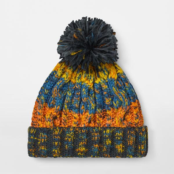 Czapka dzianinowa z pomponem - Retro Blues