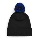 Czapka dwuwarstwowa z pomponem - Black & Bright Royal
