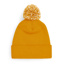 Czapka dwuwarstwowa z pomponem - Mustard & Off White