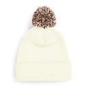 Czapka dwuwarstwowa z pomponem - Off White & Mocha