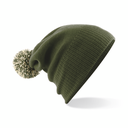 Czapka dwuwarstwowa z pomponem - Olive Green & Oatmeal