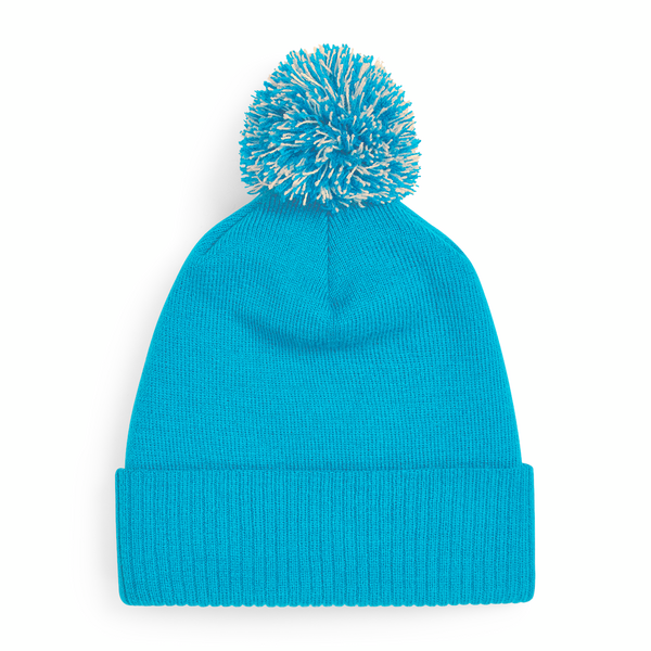 Czapka dwuwarstwowa z pomponem - Surf Blue & Off White