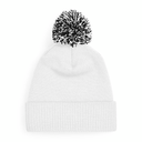 Czapka dwuwarstwowa z pomponem - White & Black