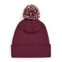 Czapka dwuwarstwowa z pomponem - Burgundy & Off White