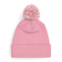 Czapka dwuwarstwowa z pomponem - Dusky Pink & Off White