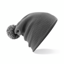 Czapka dwuwarstwowa z pomponem - Graphite Grey & Light Grey