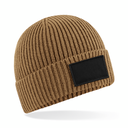 Czapka beanie z bawełnianą łatką - Biscuit & Black