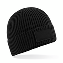 Czapka beanie z bawełnianą łatką - Black