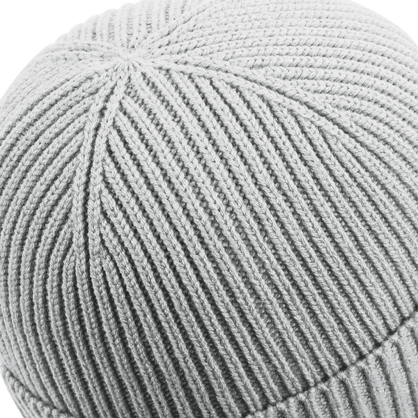 Czapka beanie z bawełnianą łatką - Light Grey & Black