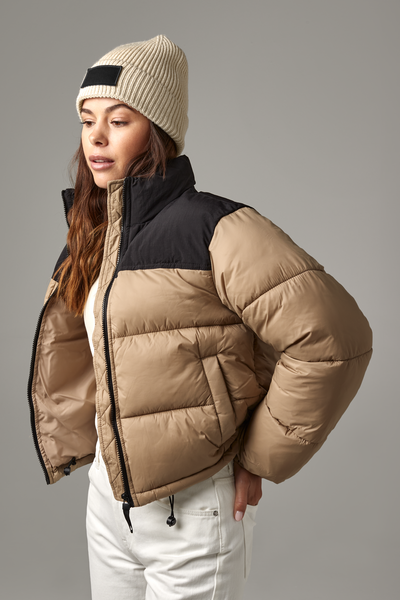 Czapka beanie z bawełnianą łatką - Light Grey & Black