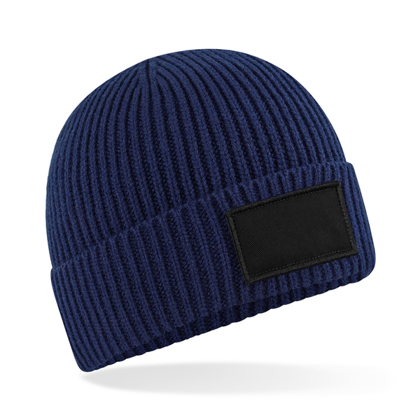 Czapka beanie z bawełnianą łatką - Oxford Navy & Black