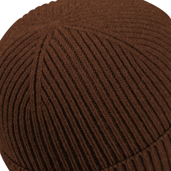 Czapka beanie z bawełnianą łatką - Walnut & Black