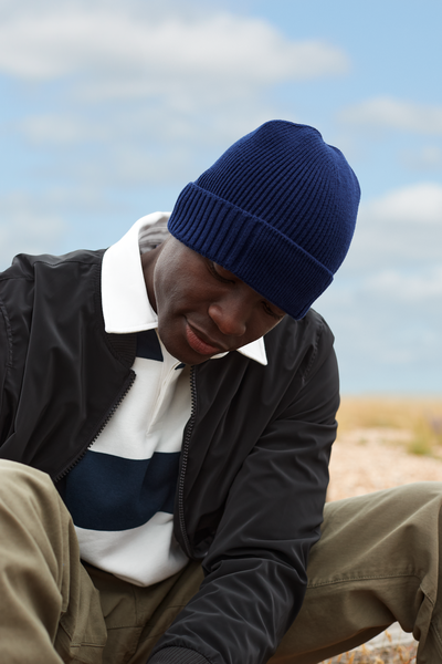 Czapka bawełniana z wywijanym brzegiem - Oxford Navy