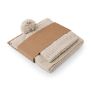 Zestaw Czapka Beanie i Szalik – Dzianina - Oatmeal Fleck