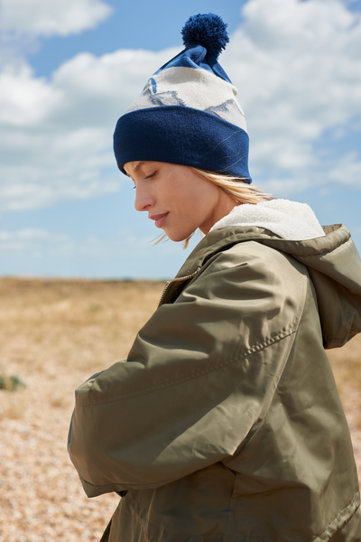 Czapka z pomponem z recyklingu – górski wzór - Desert Peaks