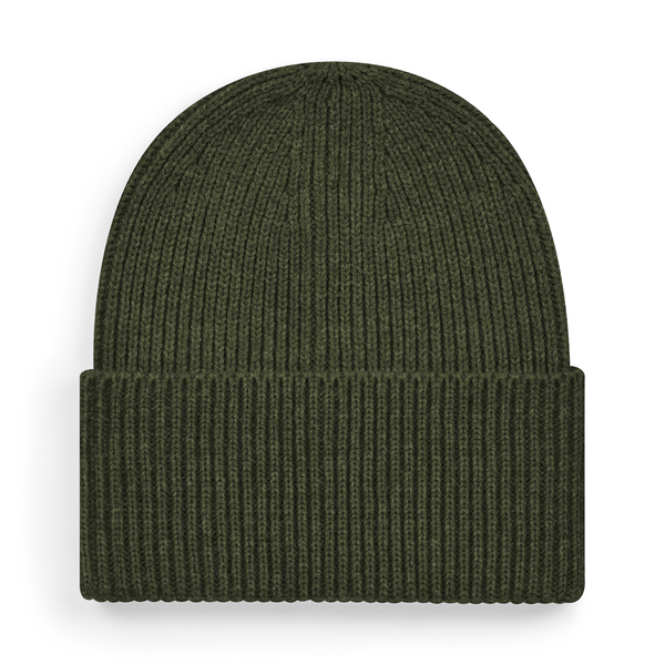Czapka beanie z wywinięciem - Olive Green