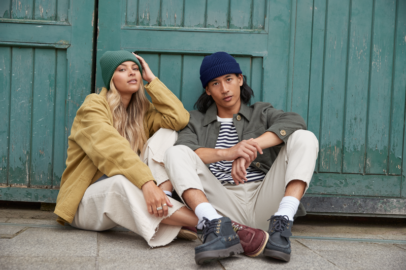 Czapka beanie z wywinięciem - Olive Green