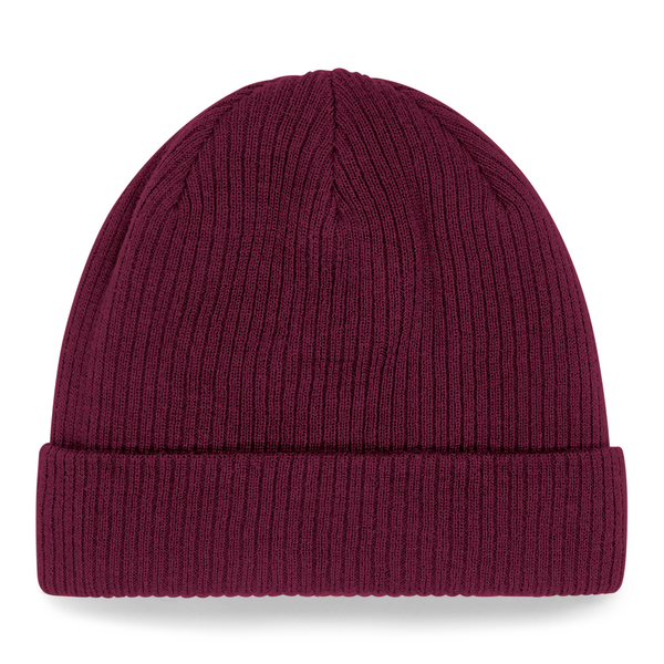 Czapka beanie z bawełny organicznej - Burgundy