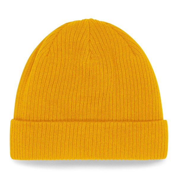 Czapka beanie z bawełny organicznej - Mustard