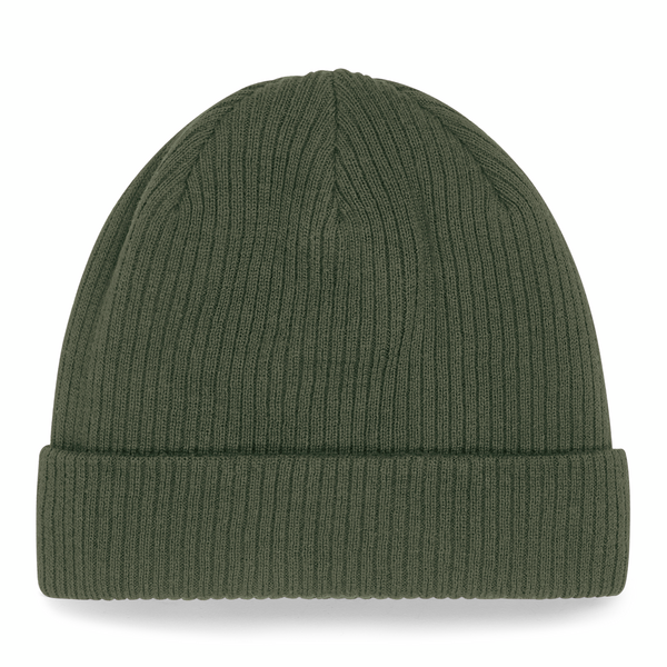 Czapka beanie z bawełny organicznej - Olive Green
