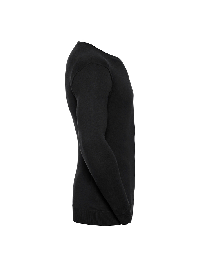 Męski sweter dzianinowy z dekoltem w serek - Black